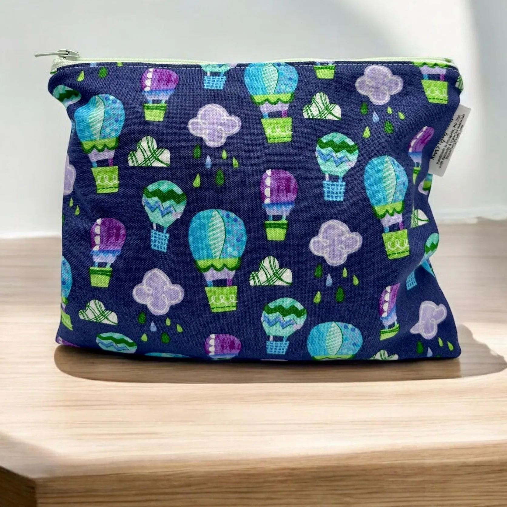 Sandwich Sized Reusable Zippered Bag Hot Air Balloons