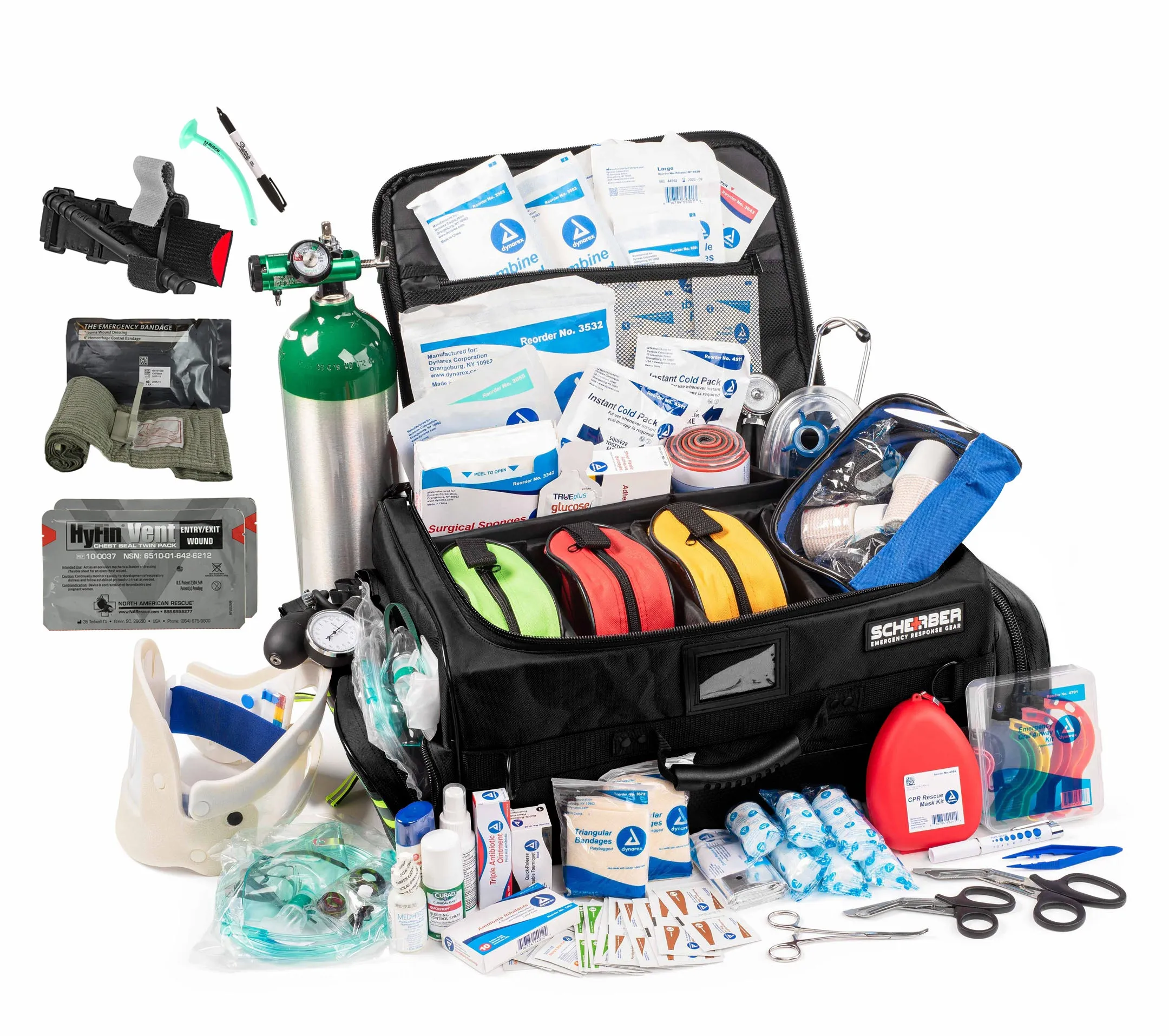 Scherber Ultimate First Responder Trauma kit O2 W/Bleeding Control - Fully Stocked