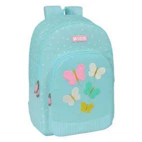 School Bag Moos Butterflies Blue 30 x 46 x 14 cm