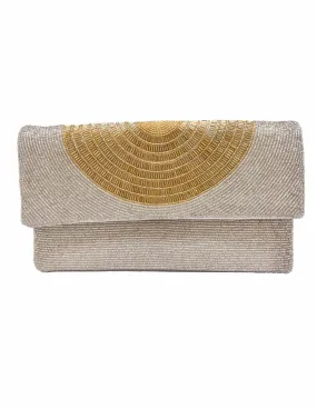 Silver & Gold Beaded Clutch