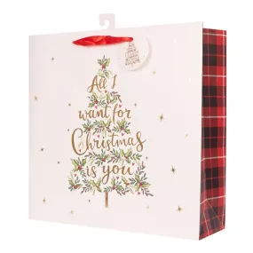 Small All I Want For Christmas Is You Gift Bag - 11.1cm x 13.7cm x 6.2cm