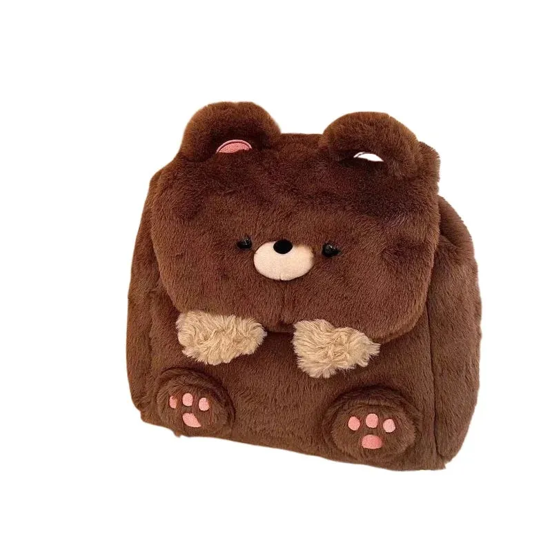 Sohiwoo Japanese Cartoon Large Capacity Storage Bag Backpack Schoolbag Student Crossbody Bag School Bag Kawaii Plush Bear