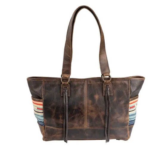 STS Ranchwear Chaynee Mountain Patchwork Cowhide Hair-On Conceal Carry Tote STS33219