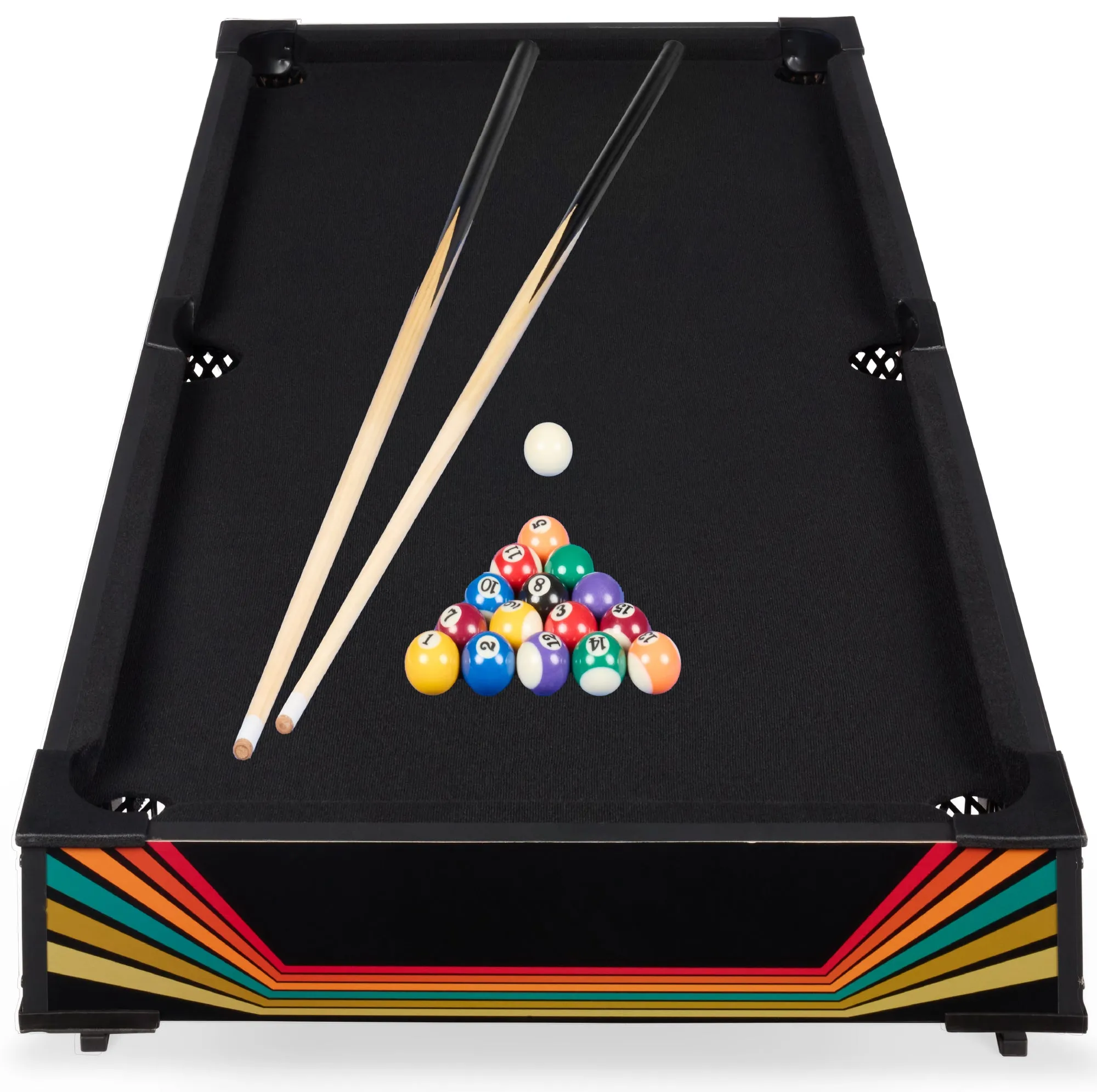 Tabletop Billiard Set, Pool Arcade Game Table w/ 2 Cues, Storage Bag - 40in