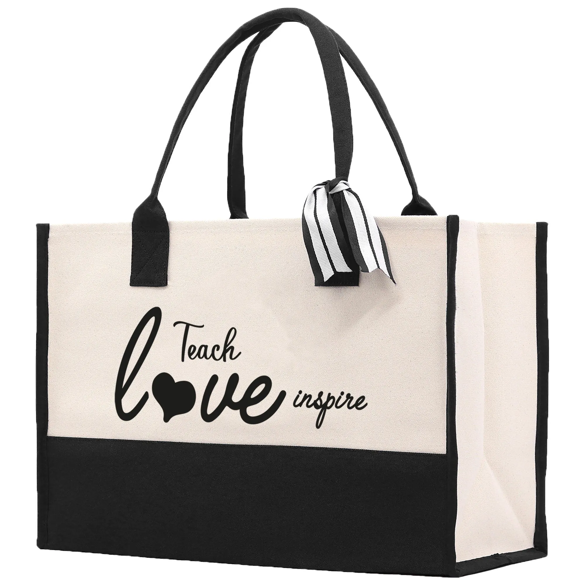 Teach Love Inspire Canvas Tote Bag Teacher Bag Teacher Gift Teacher Retirement Gift Best Teacher Gifts Teacher Appreciation Gift