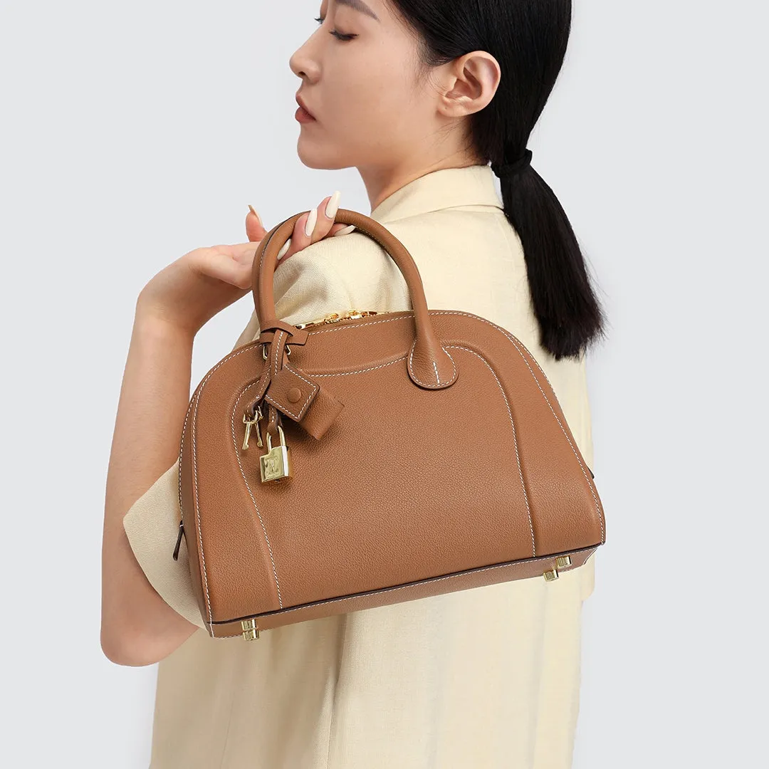 TIANQINGJI Handmade EVE Leather Dome Shell Tote Bags