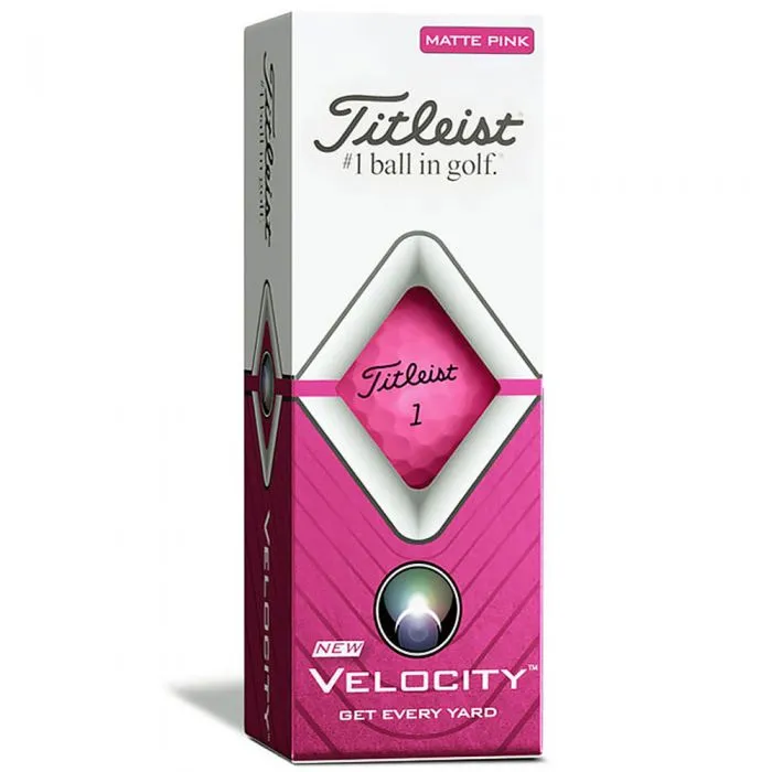 Titleist Velocity Matte Pink Golf Balls - 12 Pack