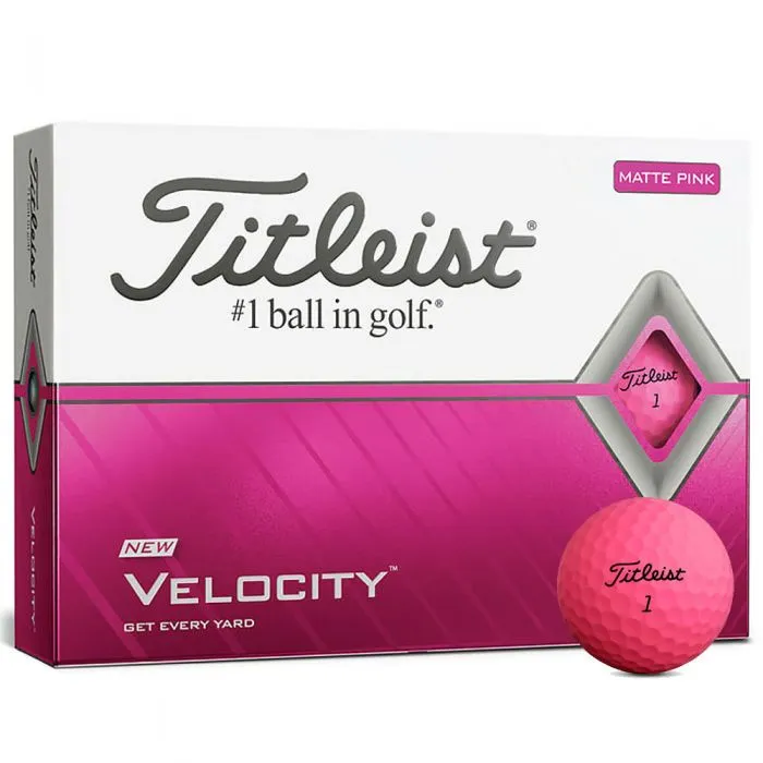 Titleist Velocity Matte Pink Golf Balls - 12 Pack