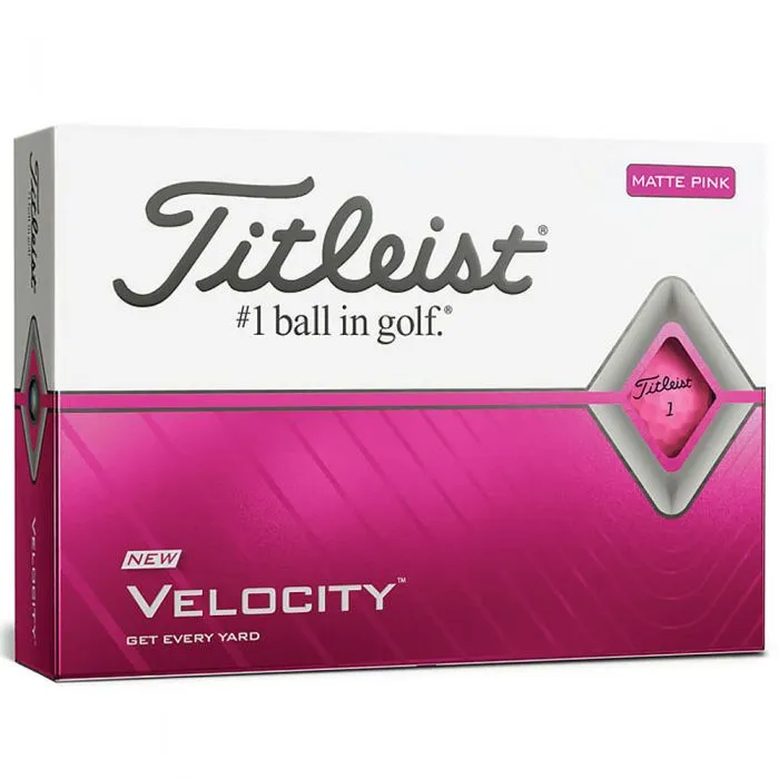 Titleist Velocity Matte Pink Golf Balls - 12 Pack