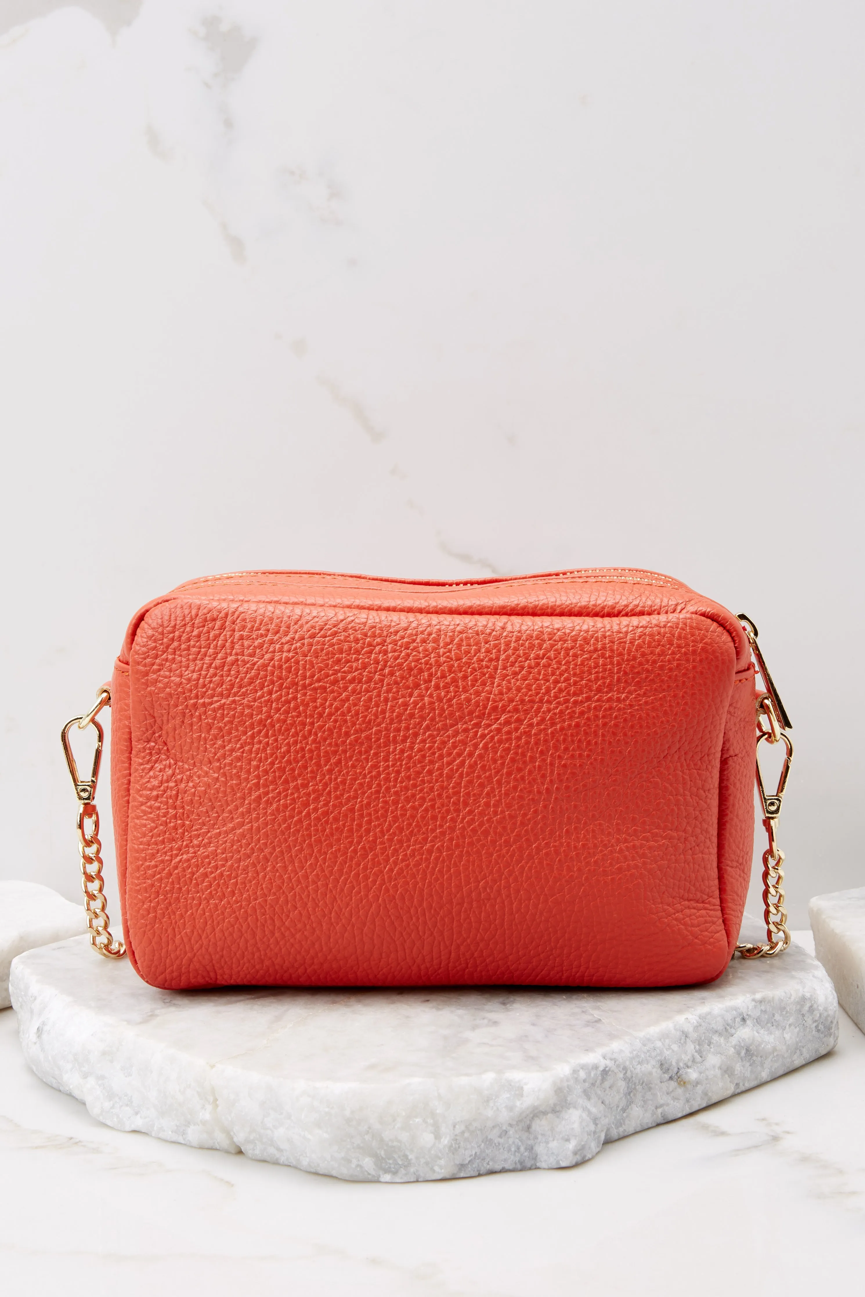 Too Chic Burnt Orange Leather Bag