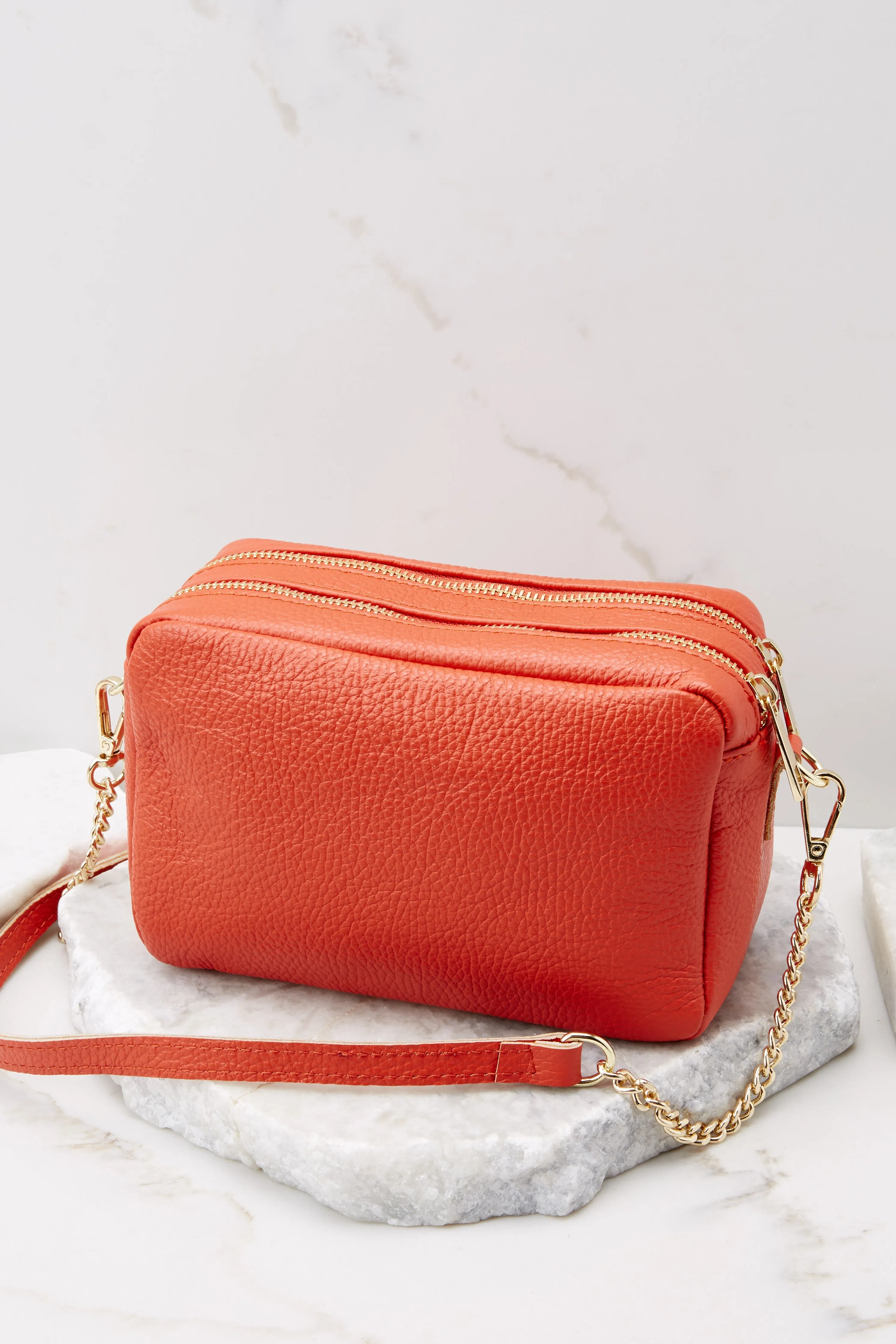 Too Chic Burnt Orange Leather Bag