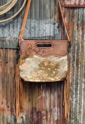 Tooled Metallic Hide Purse