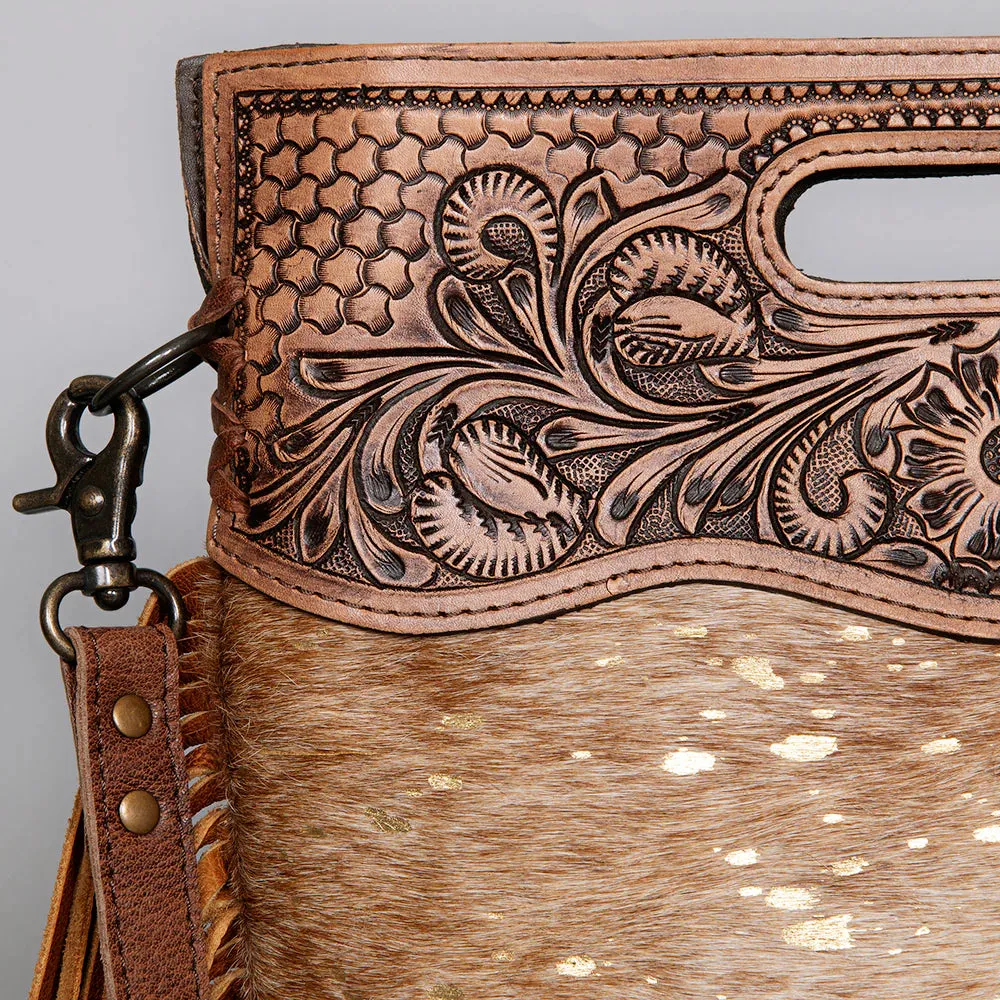 Tooled Metallic Hide Purse