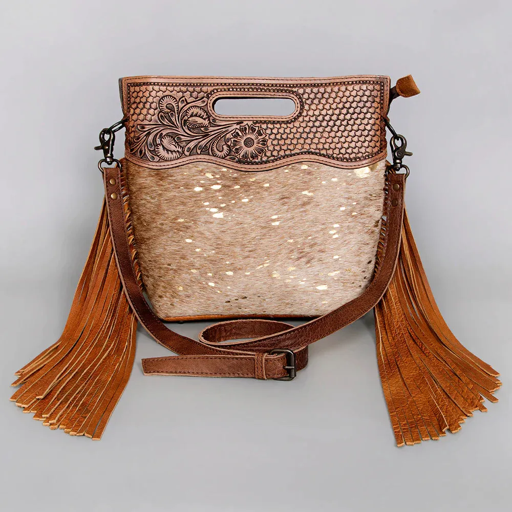 Tooled Metallic Hide Purse