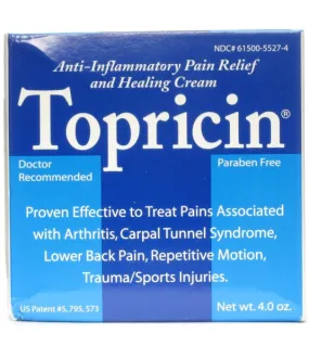 TOPRICIN - Pain Relief and Therapeutic Healing Cream - 4 oz Jar