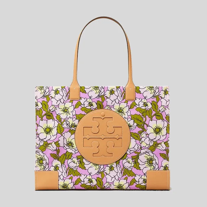 TORY BURCH Small Ella Floral Printed Tote Bag Aster Pink Flower 151612