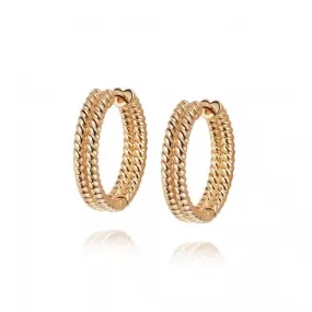 Treasures Double Rope Hoop 18ct Gold Plated Earrings TE05_GP