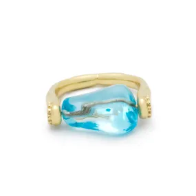 Tumbler Ring Blue Topaz