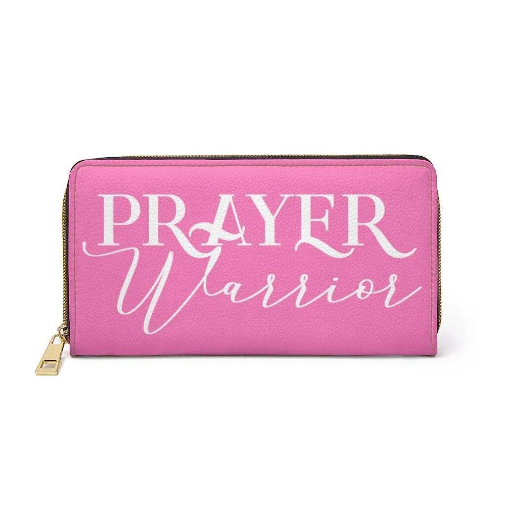 Uniquely You Womens Wallet - Zip Purse / Pink & White Prayer Warrior