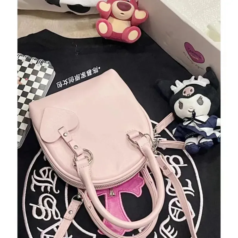 Uniwim Sweet Pink Mini Bag Purse Women Hot Girls Handle Casual Crossbody Bags Female Fairycore Aesthetic Messenger Shell Bag