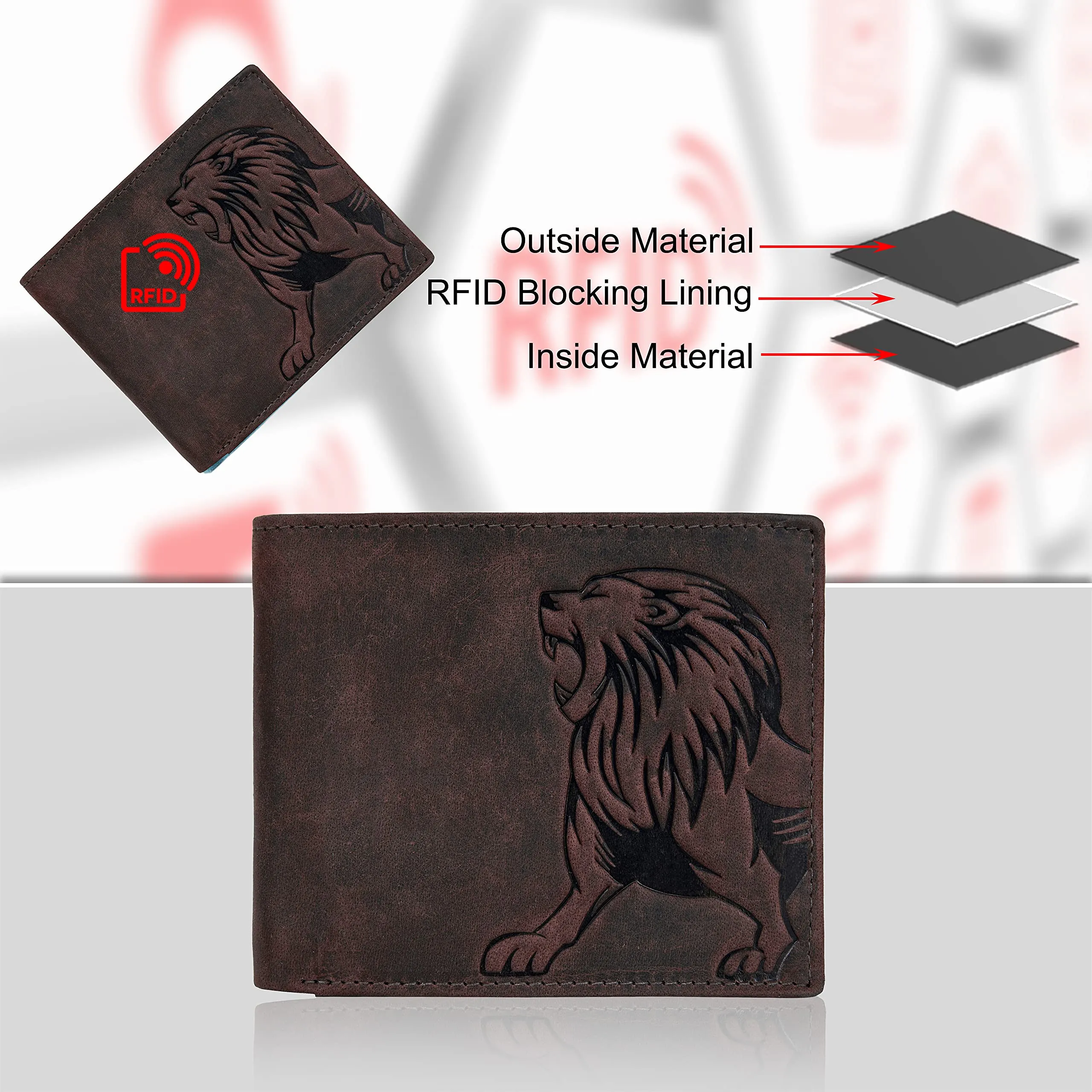 URBAN FOREST Leo Vintage Brown Leather Wallet for Men