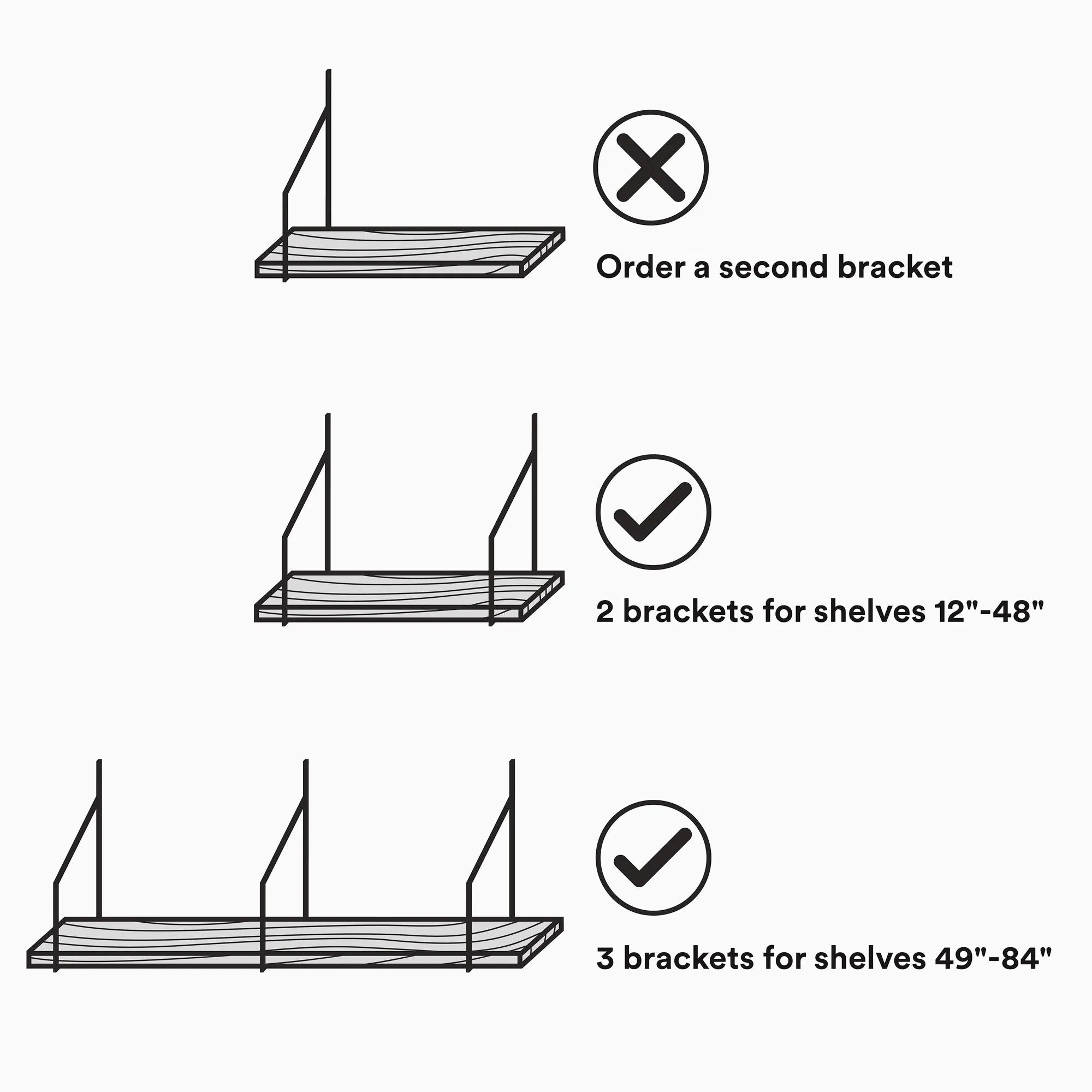 Verne Single Three Shelf Bracket