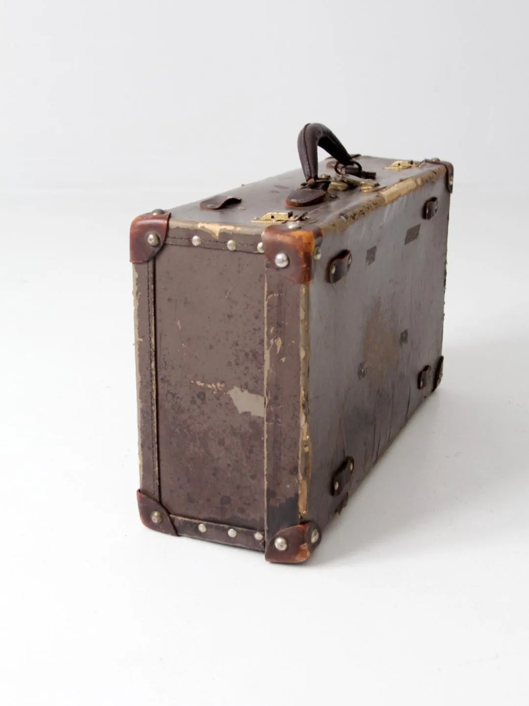 vintage brown hardboard suitcase