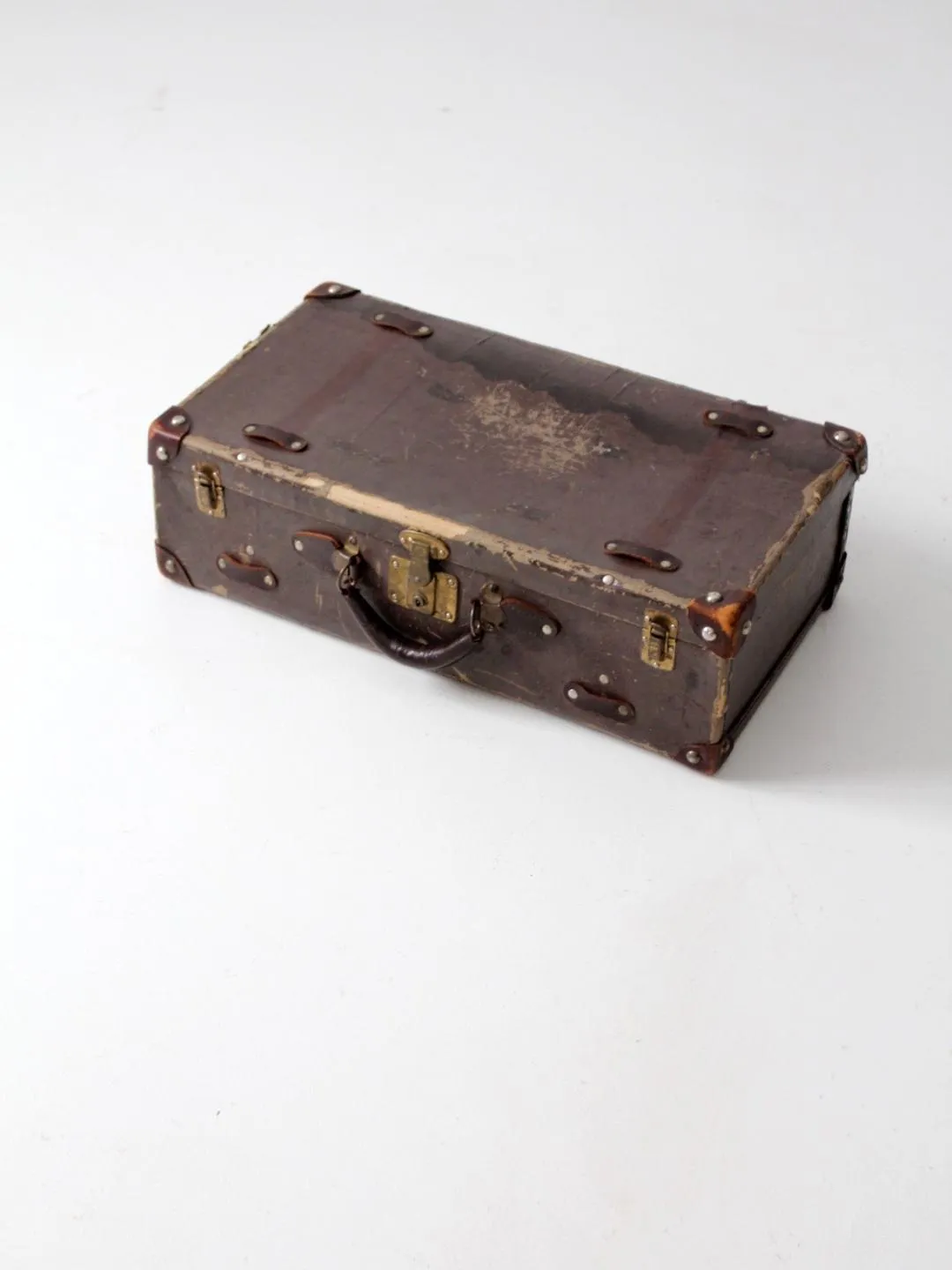 vintage brown hardboard suitcase