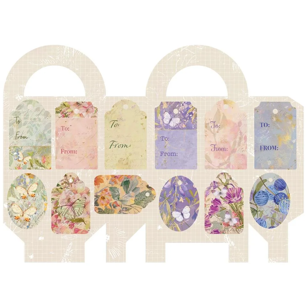 Vintage Summer Gift Bags   Tags 12x8 Die Cut Paper Pad