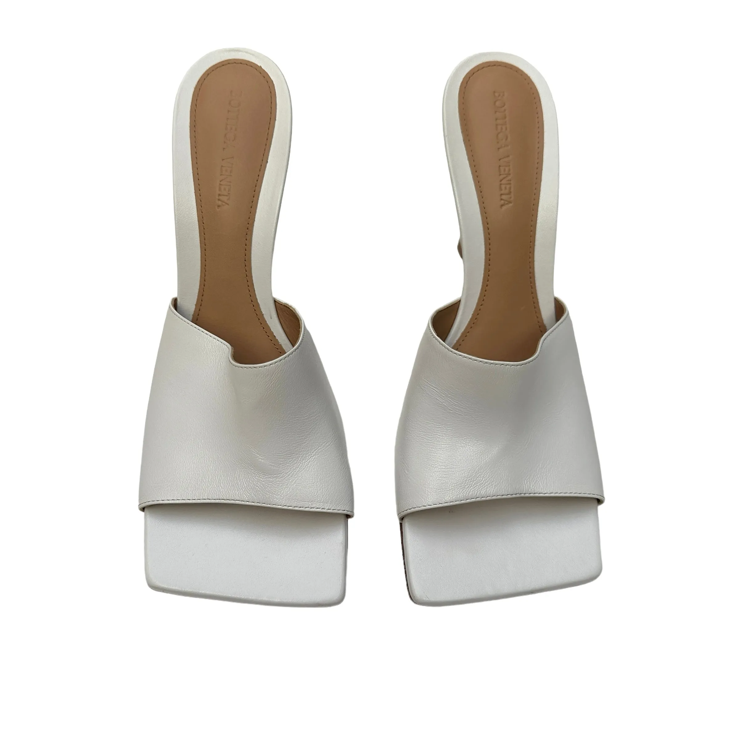 White Leather Slides - 10