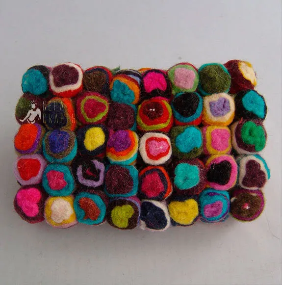 Women's Felt Cherry Clutch Purse