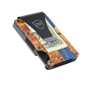 Wood and Resin Smart Wallet (Navy Blue)