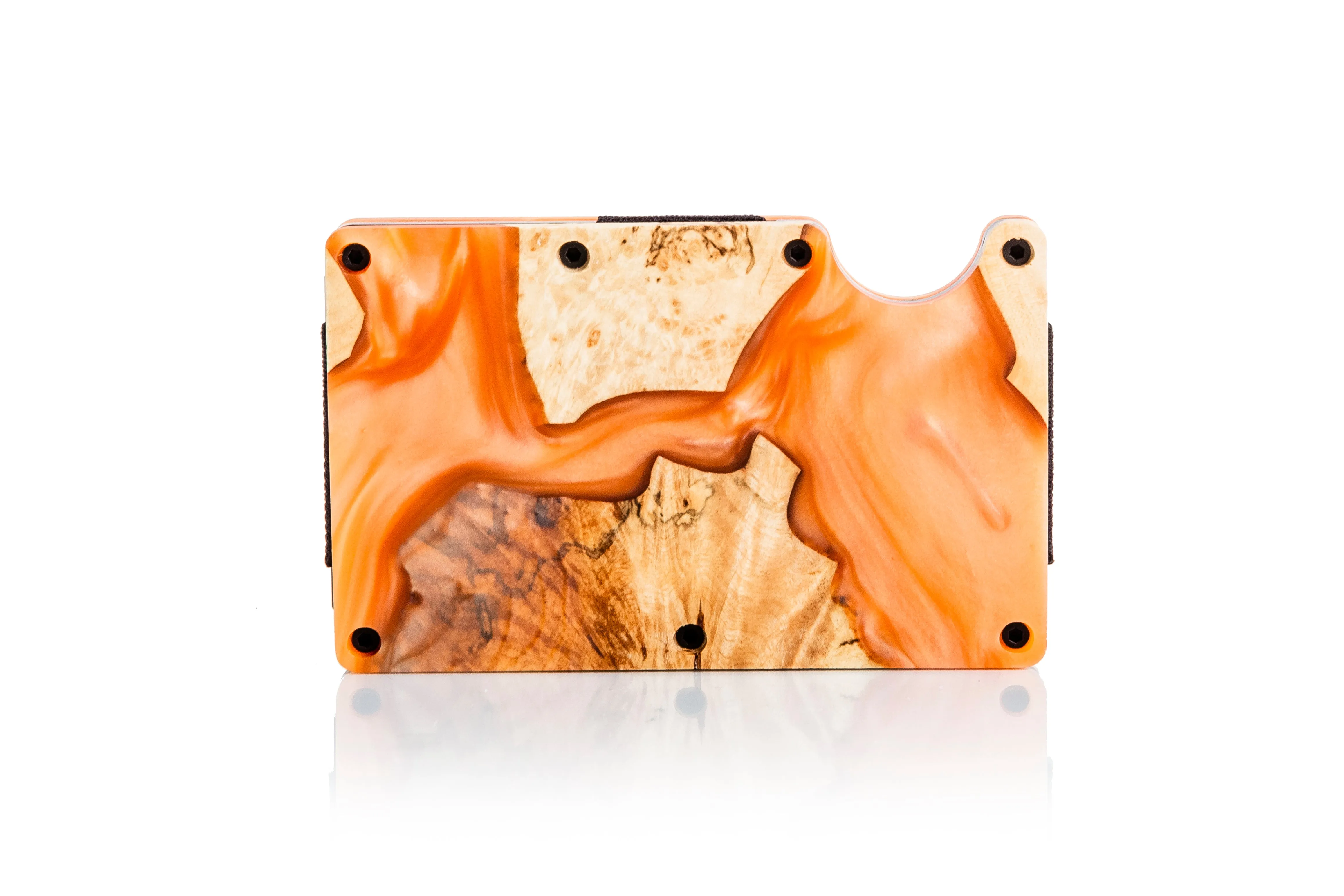 Wood and Resin Smart Wallet (Orange)