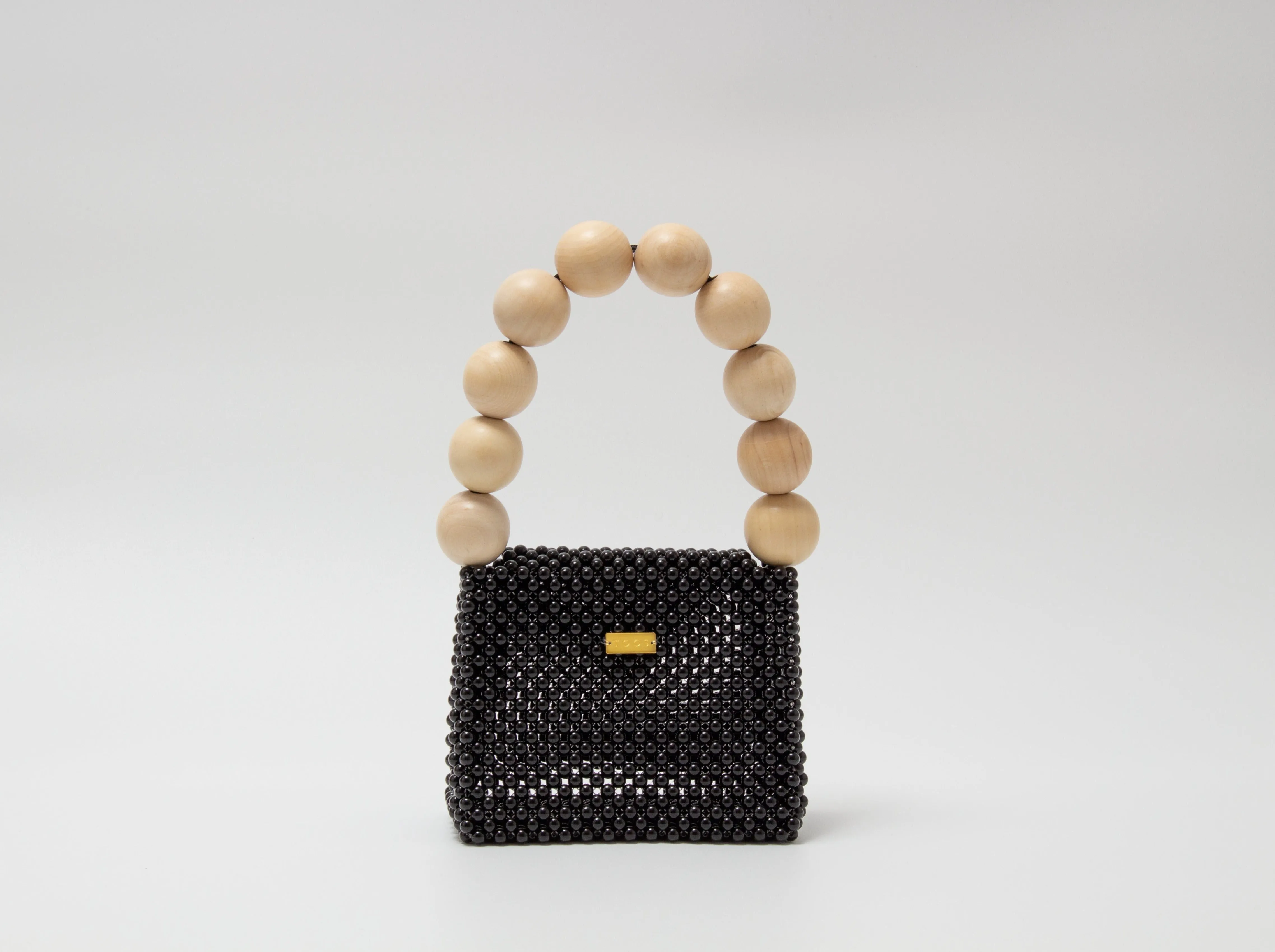 wood ball hand bag（black）