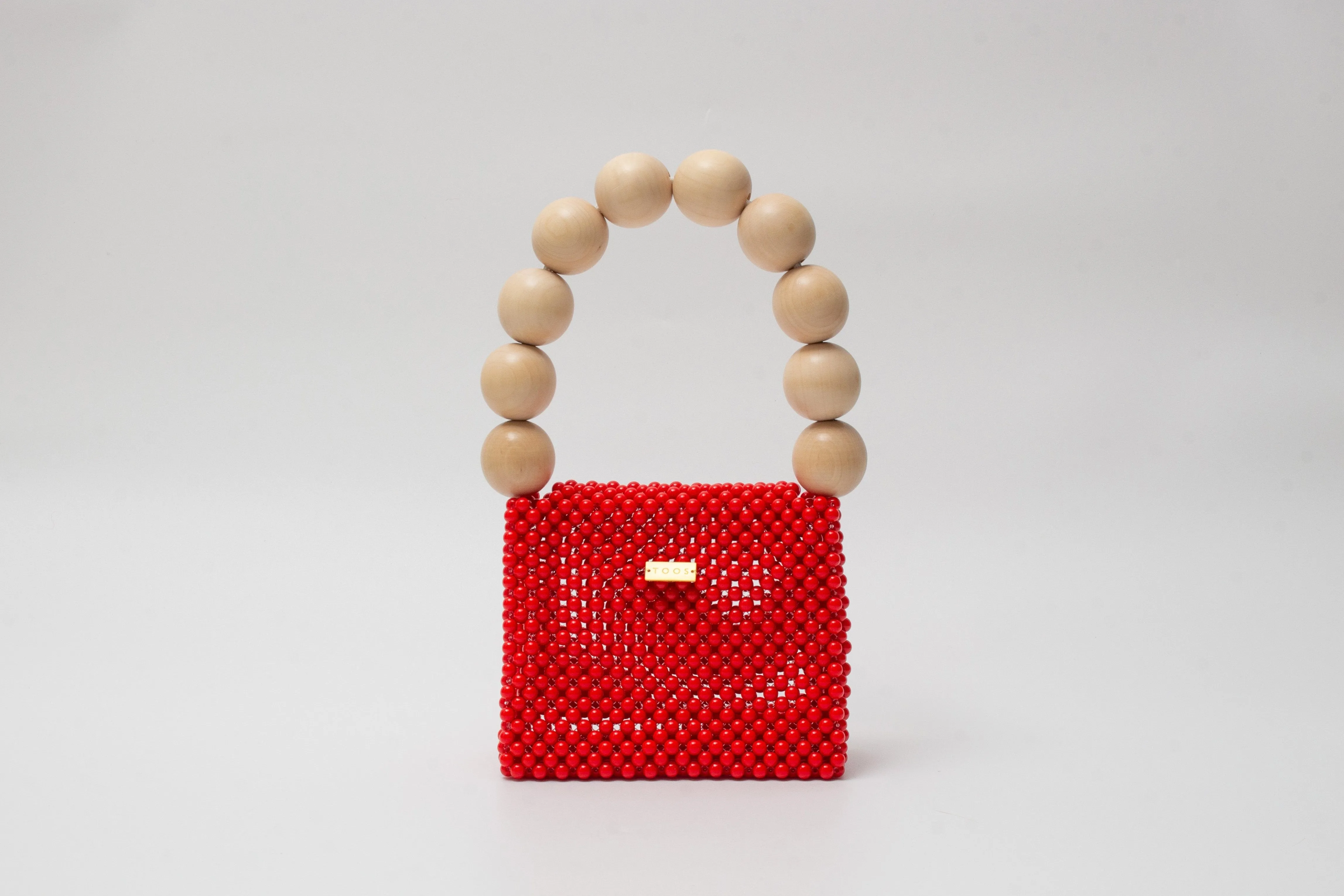 wood ball hand bag（red）