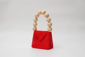 wood ball hand bag（red）