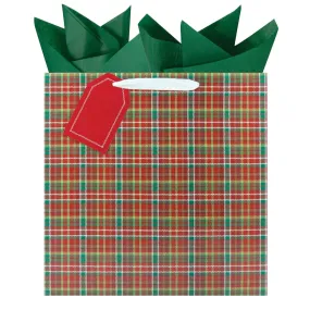 Woodland Plaid Gift Bag - Extra Large