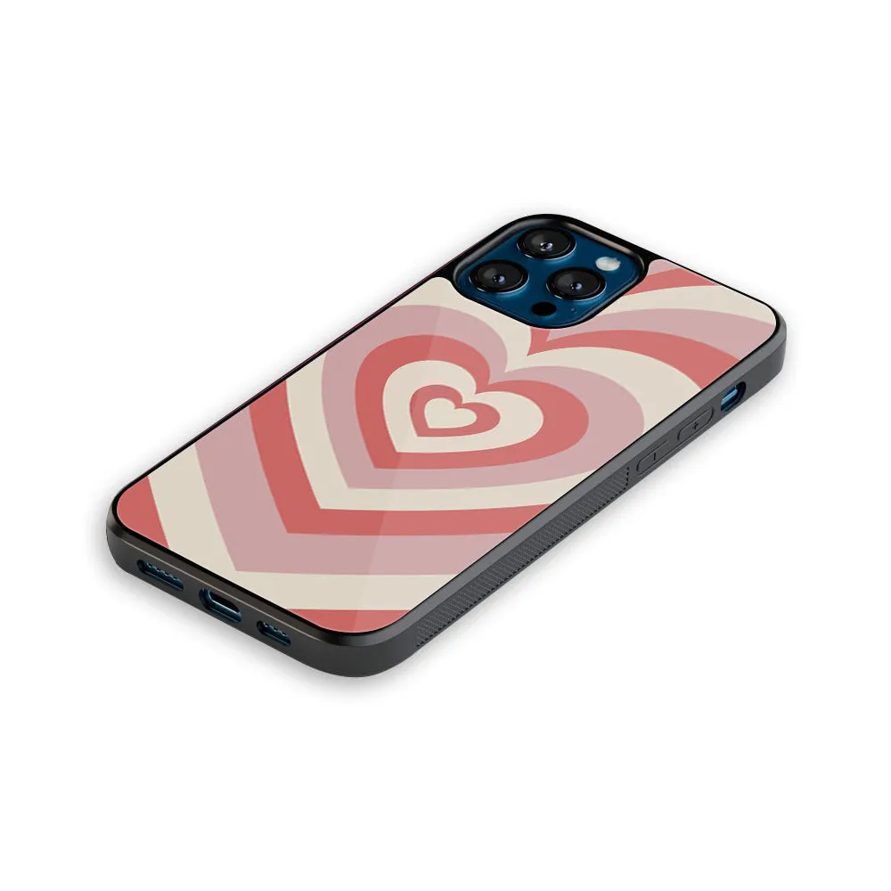 Y2K Coral Pink Hearts Phone Cover | Glass Case