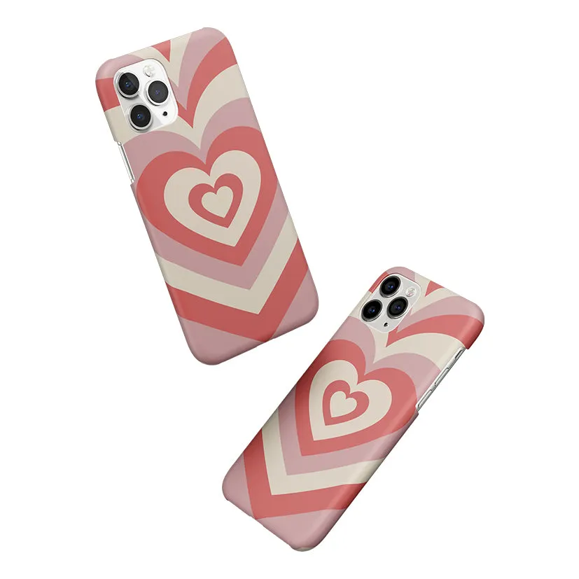 Y2K Coral Pink Hearts Phone Cover | Matte Case