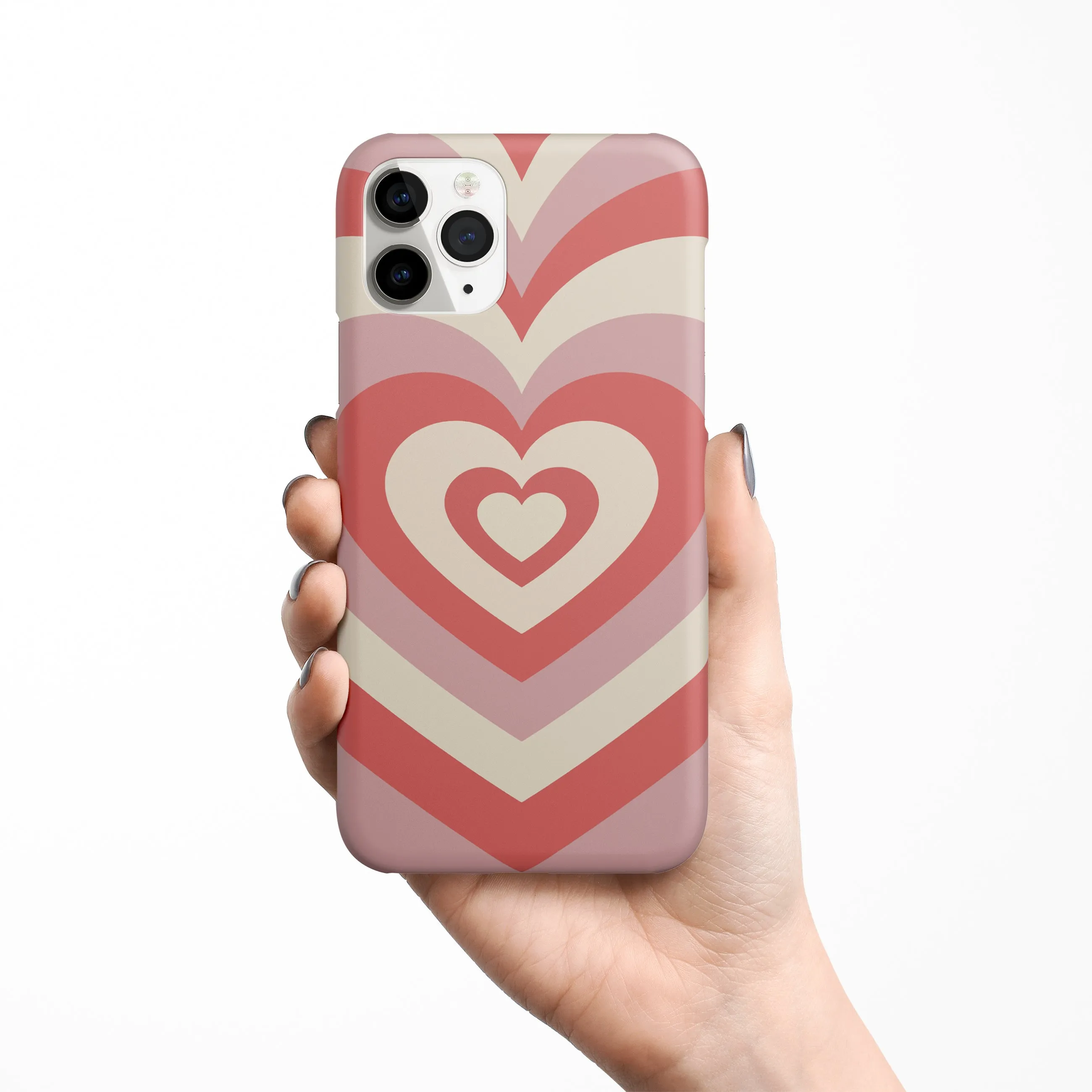 Y2K Coral Pink Hearts Phone Cover | Matte Case