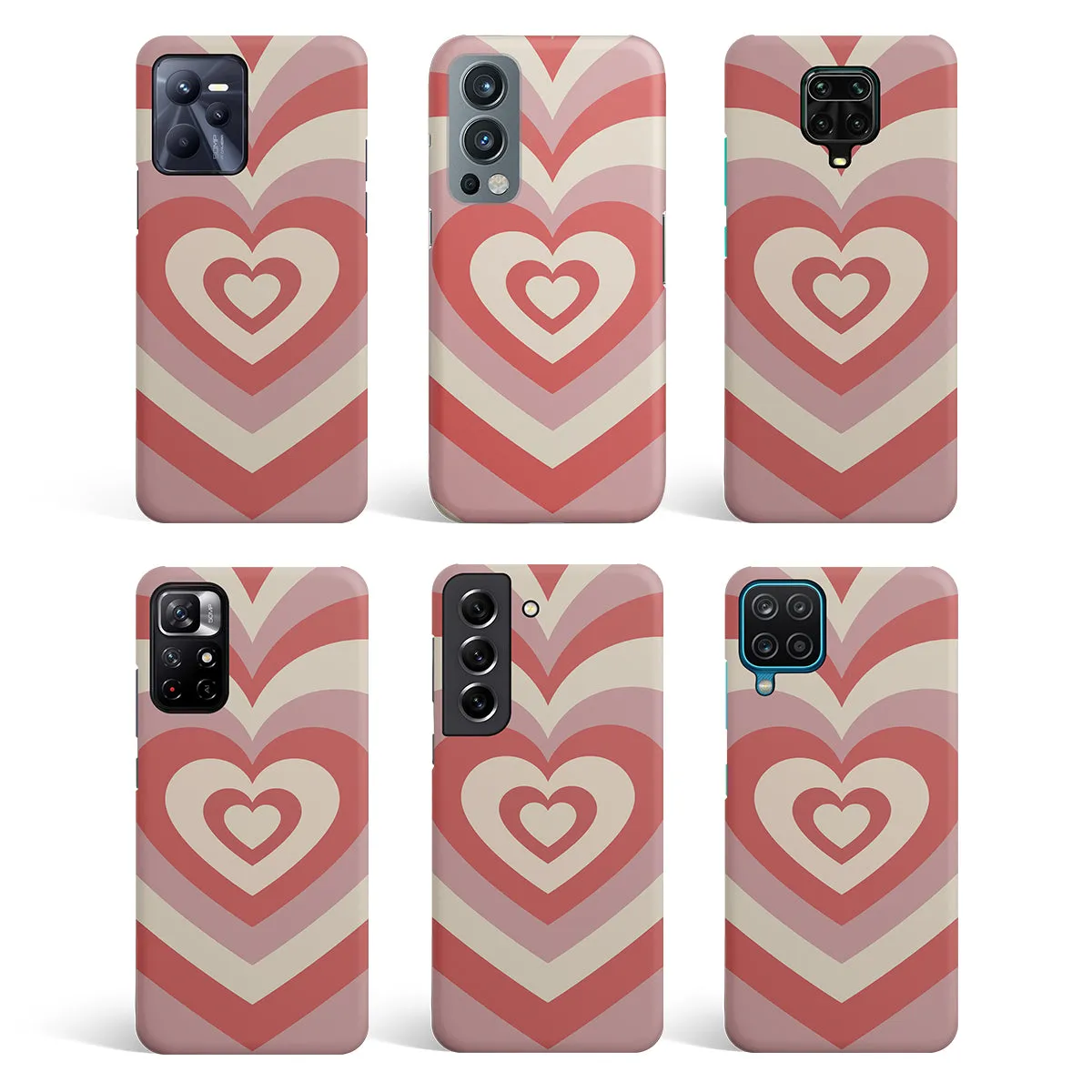 Y2K Coral Pink Hearts Phone Cover | Matte Case