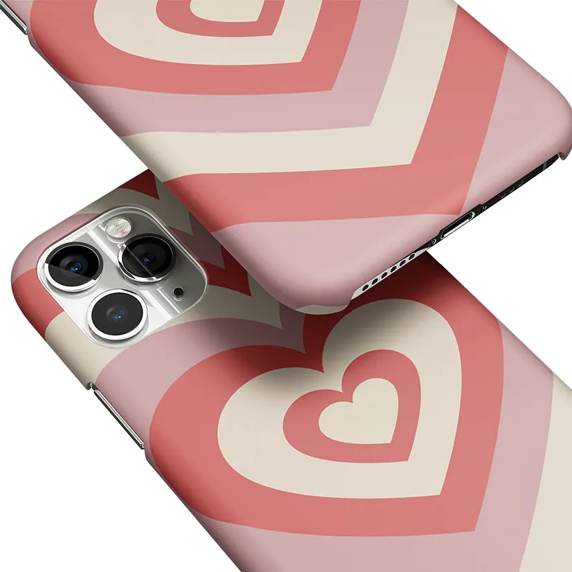 Y2K Coral Pink Hearts Phone Cover | Matte Case