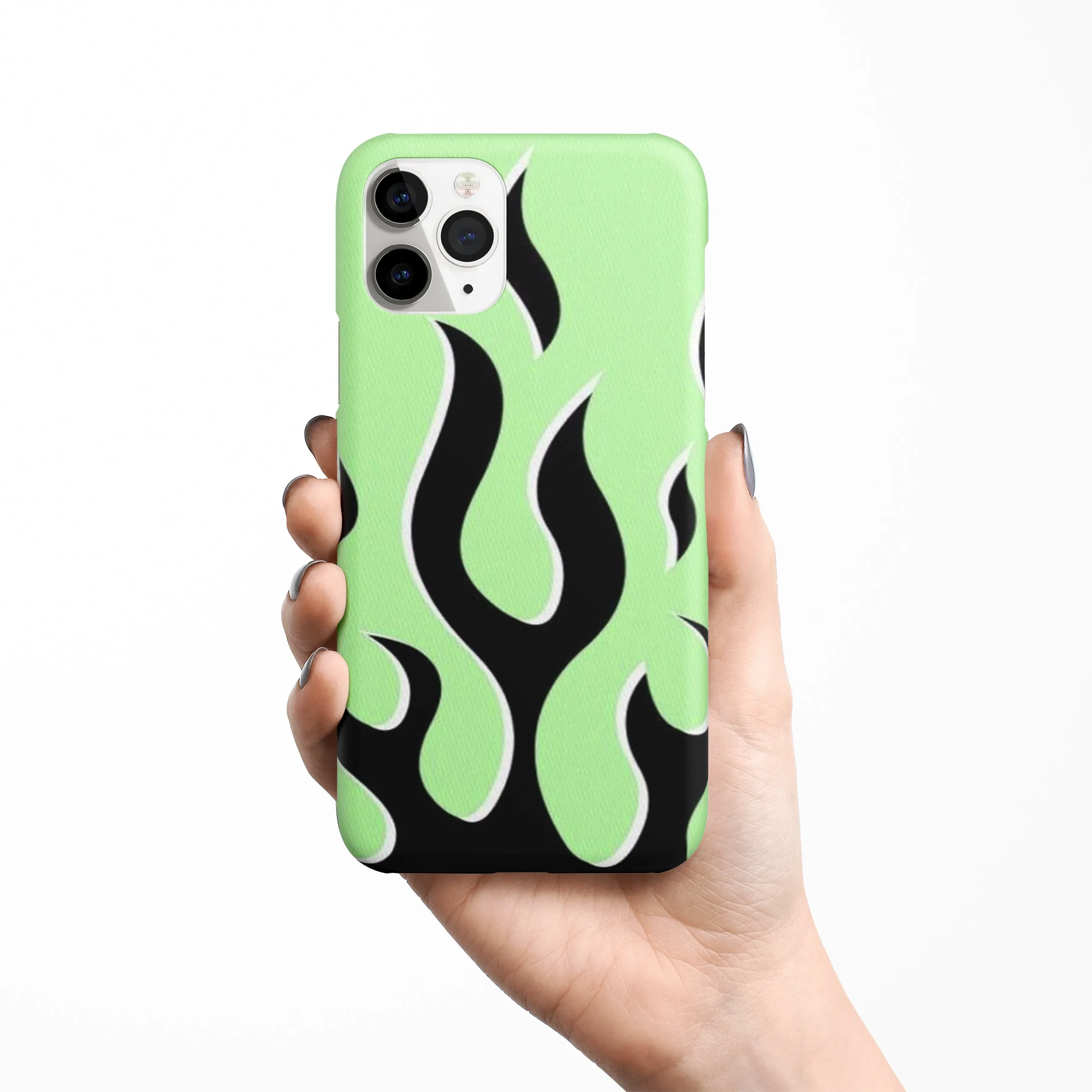 Y2K Retro Green Flames Phone Cover | Matte Case