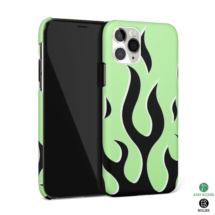 Y2K Retro Green Flames Phone Cover | Matte Case