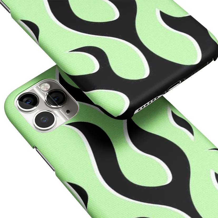 Y2K Retro Green Flames Phone Cover | Matte Case