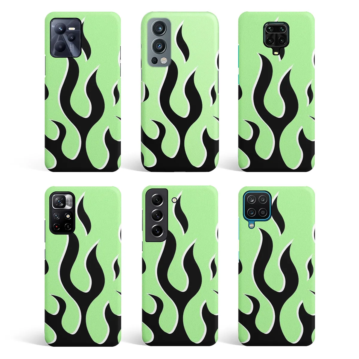 Y2K Retro Green Flames Phone Cover | Matte Case