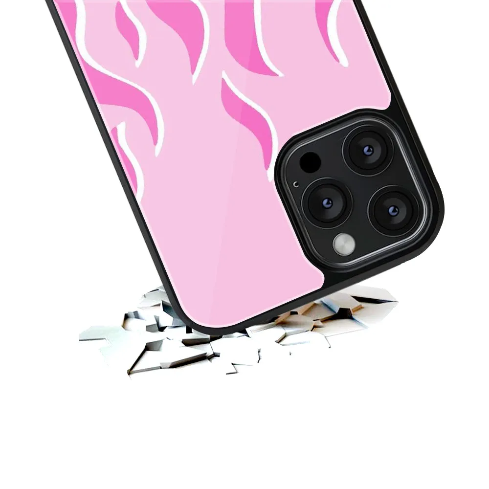 Y2K Retro Pink Flames Phone Cover | Glass Case