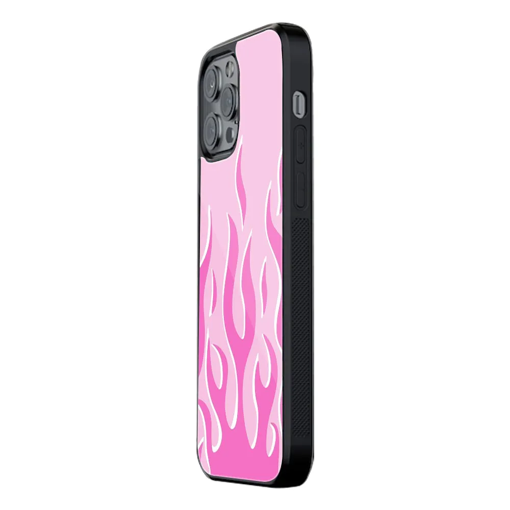 Y2K Retro Pink Flames Phone Cover | Glass Case