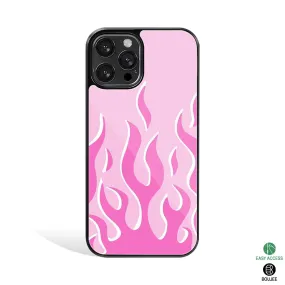 Y2K Retro Pink Flames Phone Cover | Glass Case