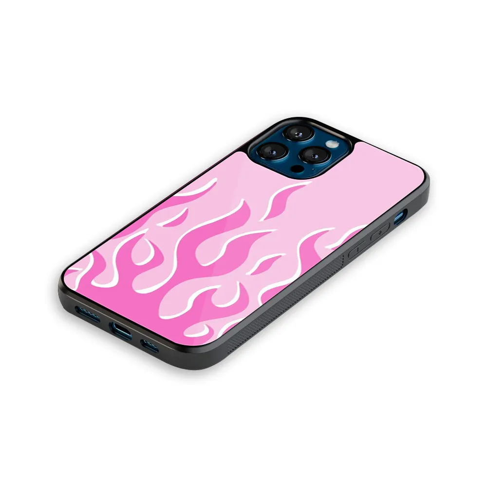 Y2K Retro Pink Flames Phone Cover | Glass Case